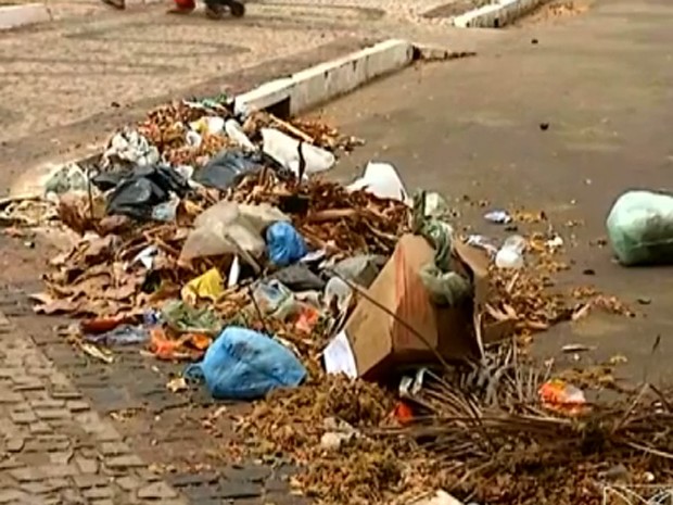 Lixo se acumular às margens de rodovia na entrada de Bacabal, MA (Foto: Reprodução / TV Mirante)