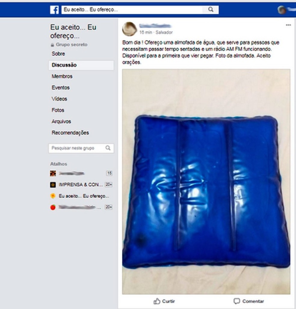 Grupo do Facebook ‘Eu aceito...Eu ofereço...’  (Foto: Reprodução)