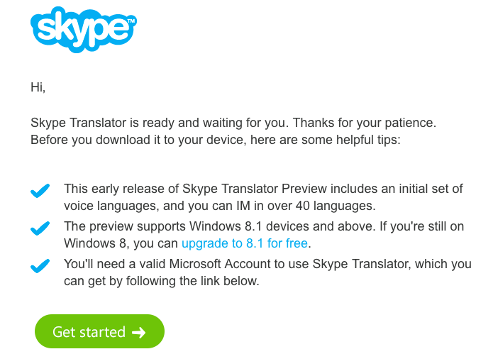 Ativando o convite para usar o Skype Translator (Foto: Reprodu??o/Helito Bijora) 