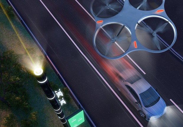 Os drones serão capazes de monitorar as estradas (Foto: Dexigner)