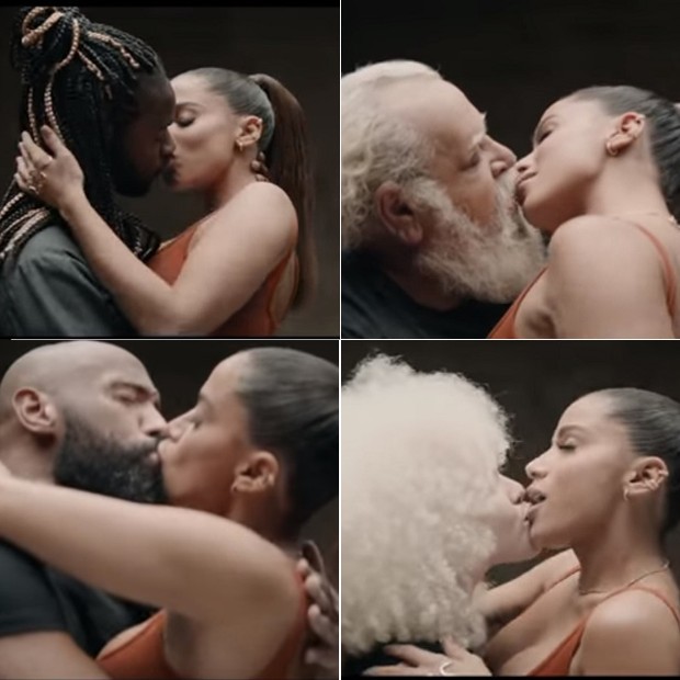 Anita troca beijos em clipe (Foto: ReproduÃ§Ã£o)