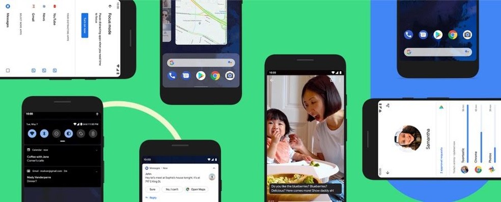 Modo noturno, novidades de segurança e privacidade, e assistente de voz turbinado são algumas novidades do Android 10. — Foto: Divulgação/Google