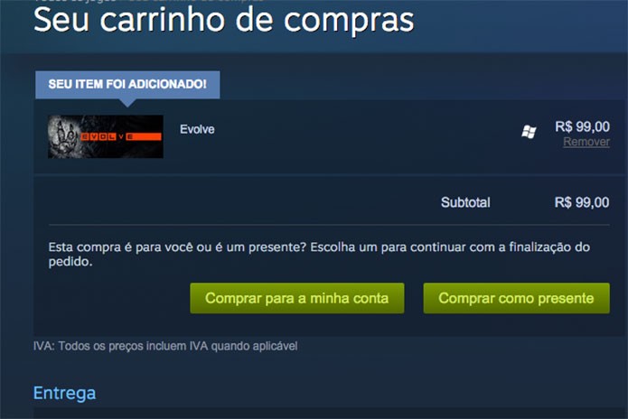 Comprando Evolve no Steam (Foto: Reprodução/Felipe Vinha)