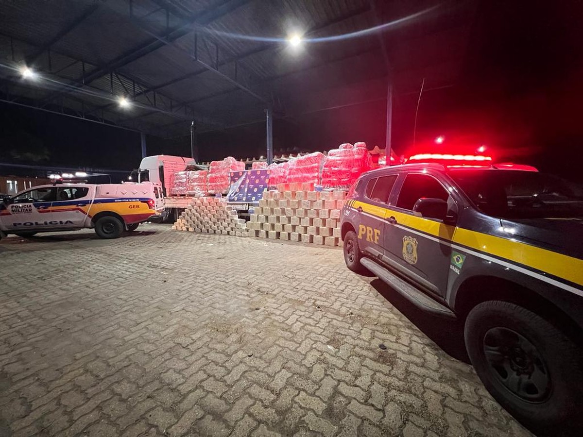 Policiais apreendem mais de uma tonelada de cocaína junto com carga de areia higiênica para gatos em MG