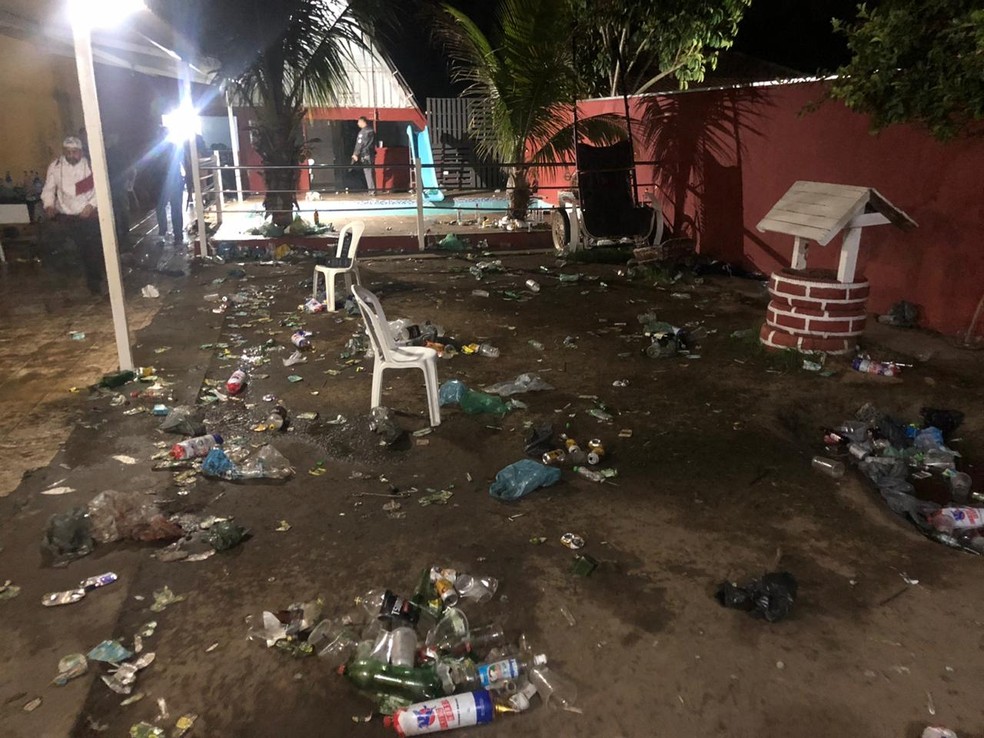 Local onde ocorria o pancad&atilde;o na madrugada deste domingo (26), em Limeira &mdash; Foto: Lucas Claro/R&aacute;pido no Ar