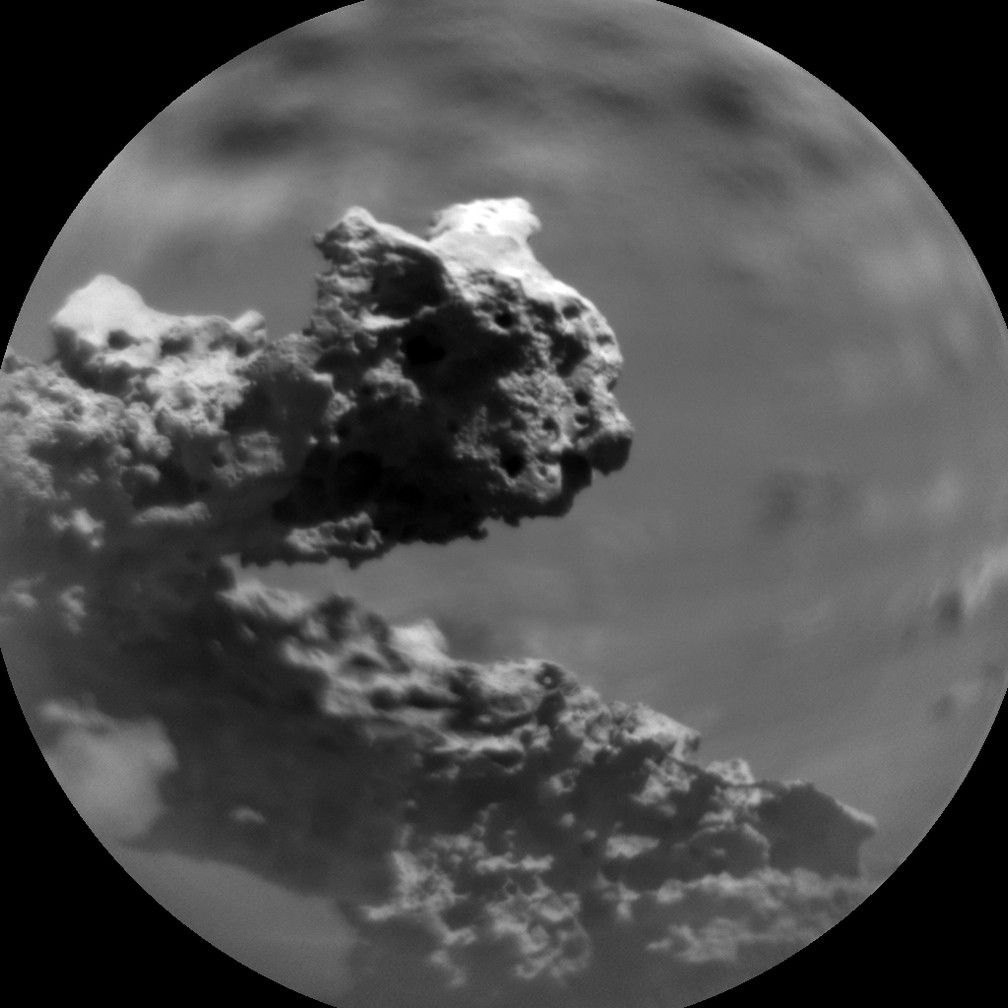 A formação incomum fotografada pelo robô Curiosity em julho de 2021 — Foto: NASA / JPL-Caltech / LANL