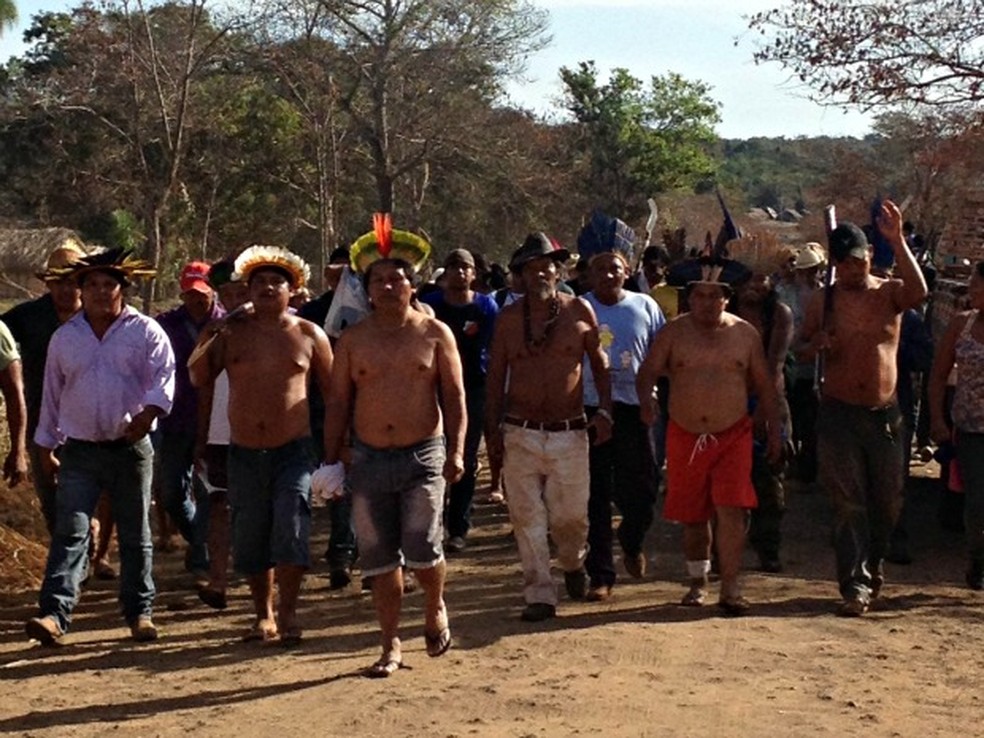 Indígenas afirmam que vão demarcar terras por conta própria. — Foto: Yarima Mecchi / G1 MS