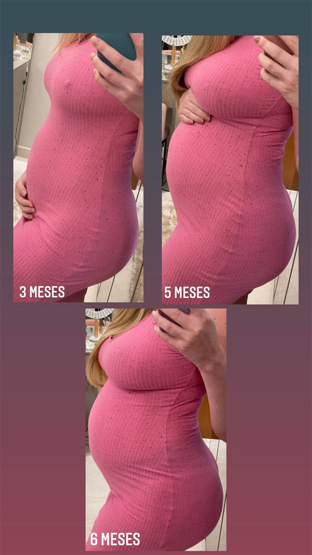 Bárbara Evans faz evolução da barriga de gravidez (Foto: Reprodução / Instagram)