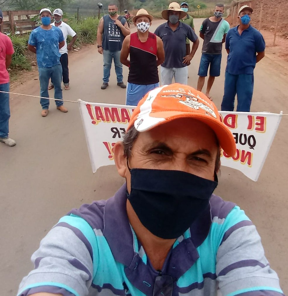 José Márco Lazarini em protesto no mês de outubro de 2020 — Foto: José Márco Lazarini/Arquivo Pessoal