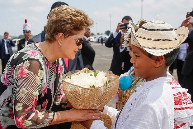 Dilma chega ao Panamá (Foto: Roberto Stuckert Filho / PR)