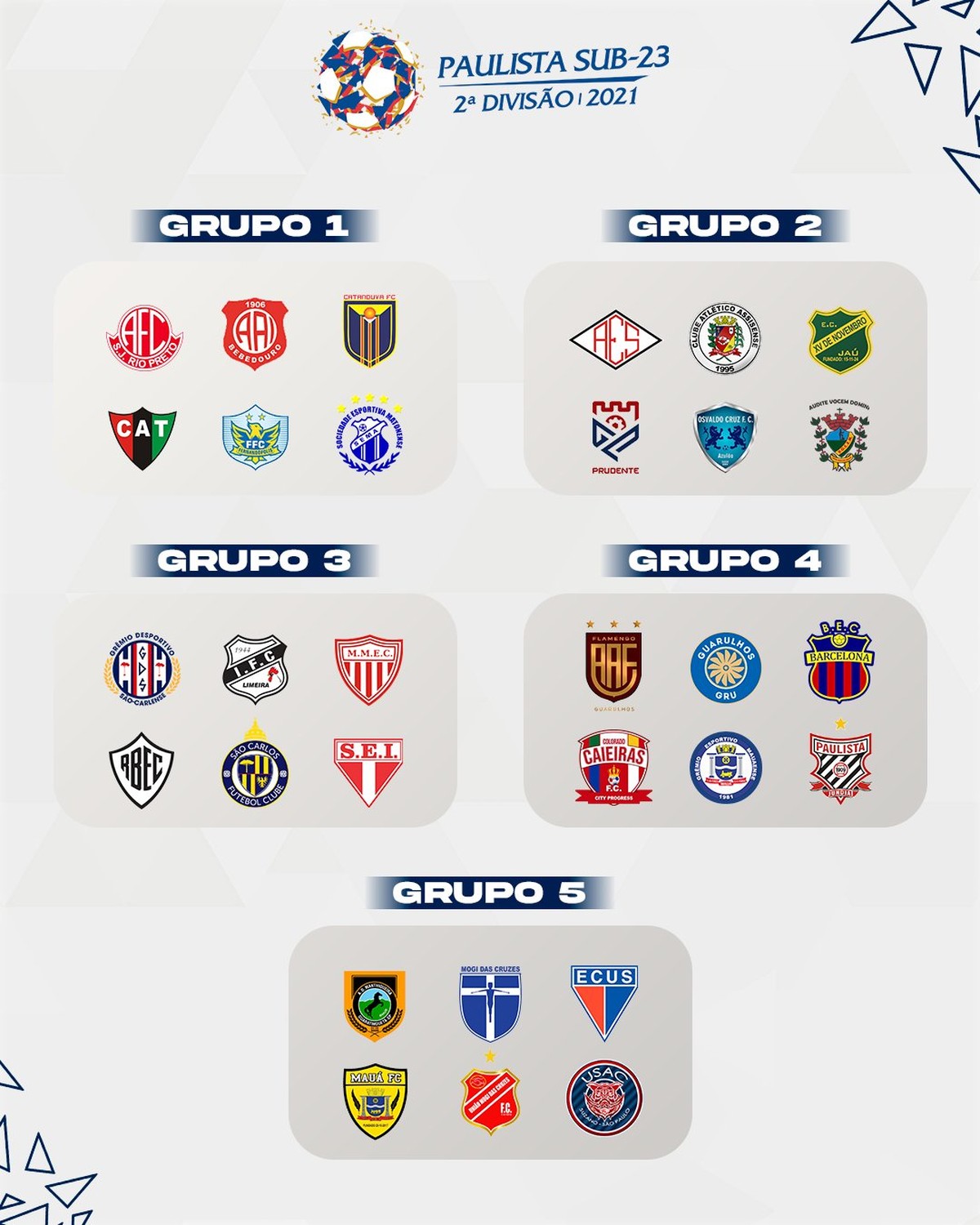 Federação divulga grupos e tabela da Segundona do Paulista paulista