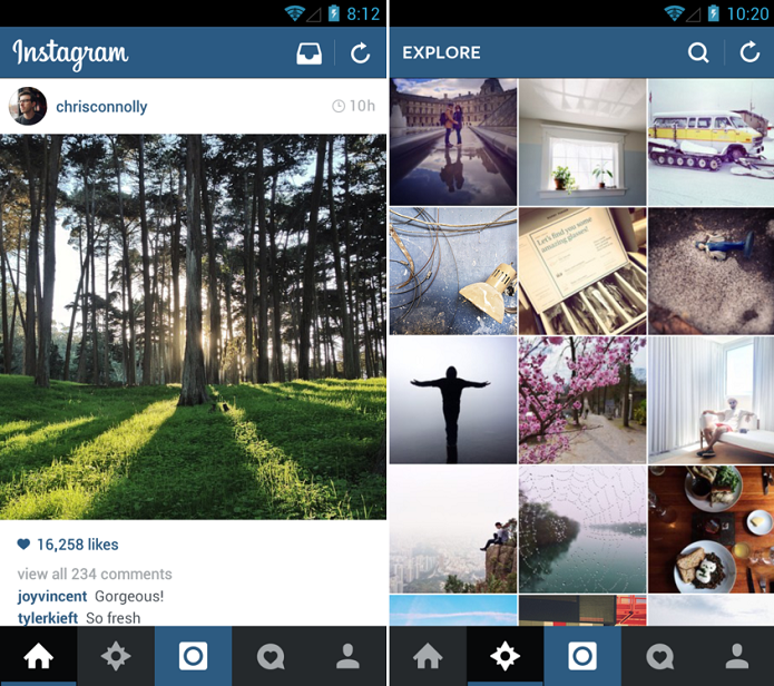 Instagram ganhou novo visual no Android (Foto: Divulgação/Instagram)