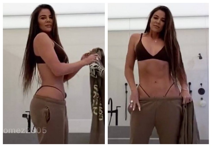 Um dos registros do post compartilhado por Khloé Kardashian para rebater as acusações de uso de Photoshop em suas fotos (Foto: Instagram)