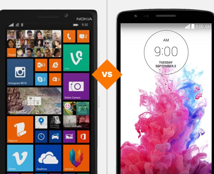 LG G3 e Lumia 930 frente a frente, qual leva a melhor? (Foto: Arte/TechTudo)