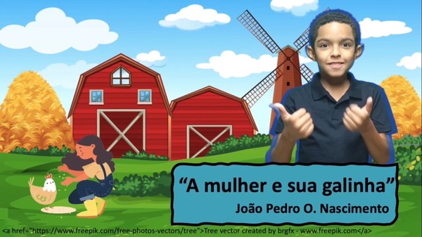 João Pedro Nascimento, de São Carlos (SP), se voluntariou para contar uma história em Libras — Foto: Reprodução/Projeto 'Casa Libras'