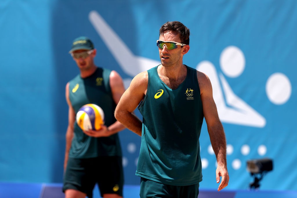 Equipe de vôlei de praia masculino da Austrália antes dos Jogos Olímpicos de Tóquio 2020 em 21 de julho de 2021 (Foto: Getty Images)