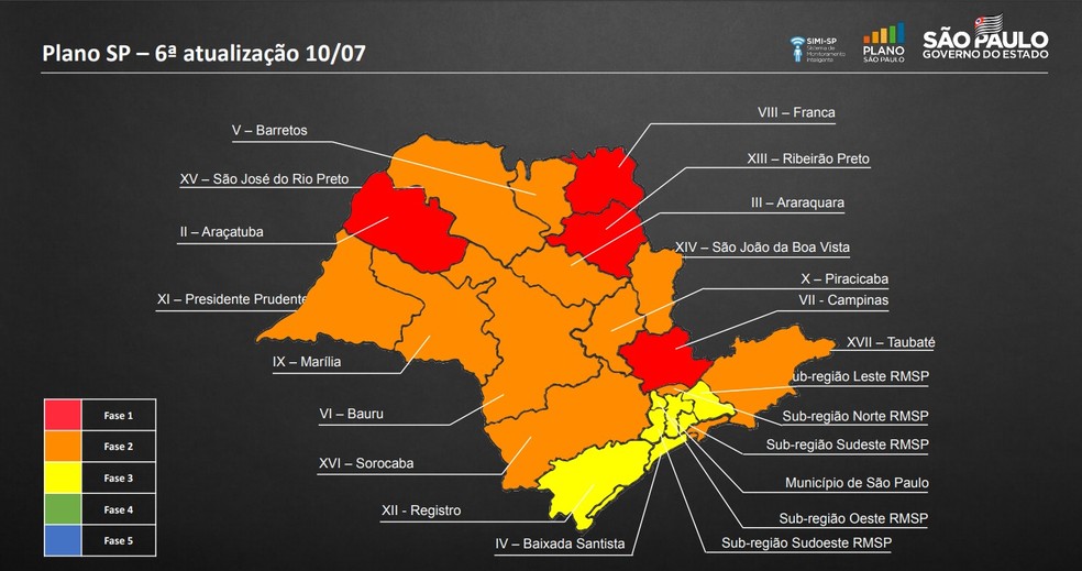 Plano SP de retomada da economia - fase 6 &mdash; Foto: Governo do Estado de S&atilde;o Paulo