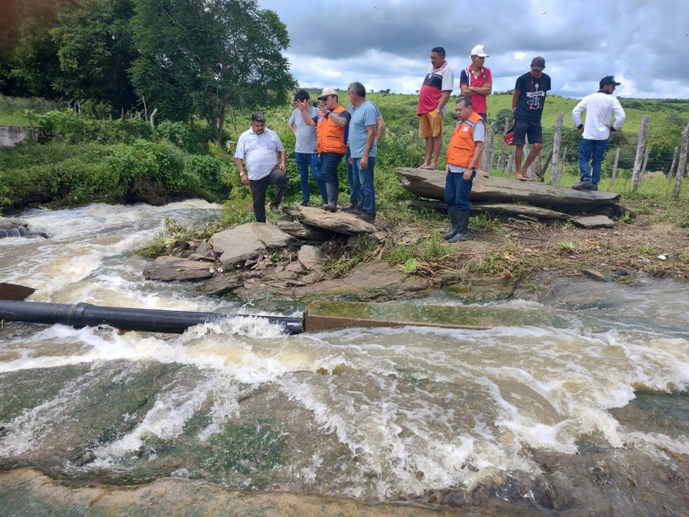 Barragem com risco de colapso em Pedra Branca, no Ceará. — Foto: Divulgação/Defesa Civil