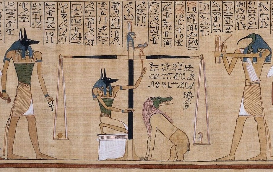 Representação de um dos papiros que compõem o 'Livro dos Mortos'