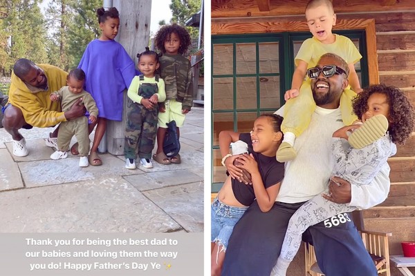 Kim Kardashian esquece treta e se derrete por Kanye West em post de Dia dos Pais (Foto: Reprodução/Instagram)