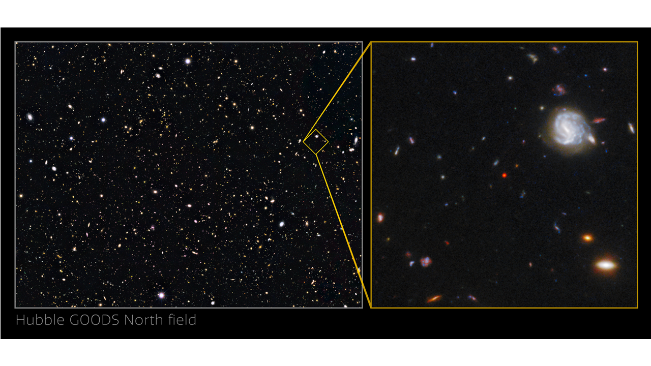 Imagem do GNz7q via Hubble (Foto: NASA, ESA, Garth Illingworth)