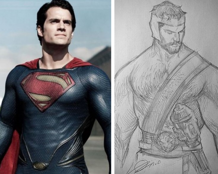 O desenho do ilustrador Alexander Lozano imaginando o ator Henry Cavill como o herói Hércules, da Marvel (Foto: Reprodução/Instagram)