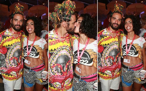 Bela Gil e seu marido em clima de romance no carnaval da Bahia