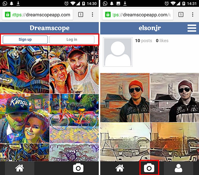 Dreamscope tem versão web para Android e Windows muito similares (Foto: Reprodução/Elson de Souza)