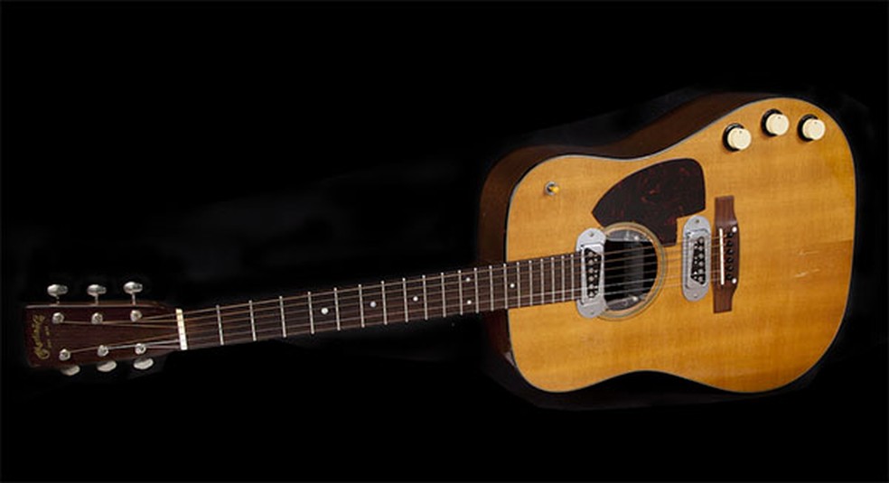 Violão de Kurt Cobain usado no 'MTV Unplugged' vai à leilão com estimativa de US$ 1 milhão — Foto: Divulgação/Julien’s Auctions