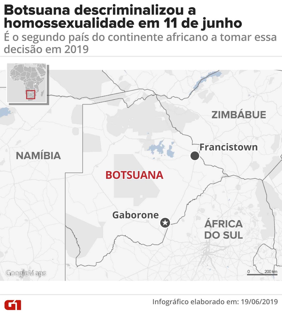 Botsuana descriminalizou a homossexualidade em 11 de junho. — Foto: Rodrigo Sanches/G1