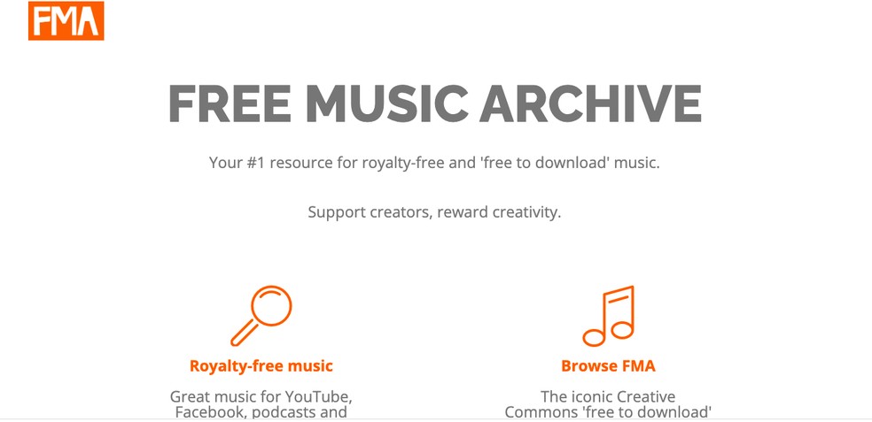 Free Music Archive (FMA) é considerado o melhor site para baixar música MP3 — Foto: Reprodução/Kátia Moura