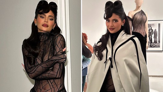 Kylie Jenner surge poderosa de topless em look pin-up revelador