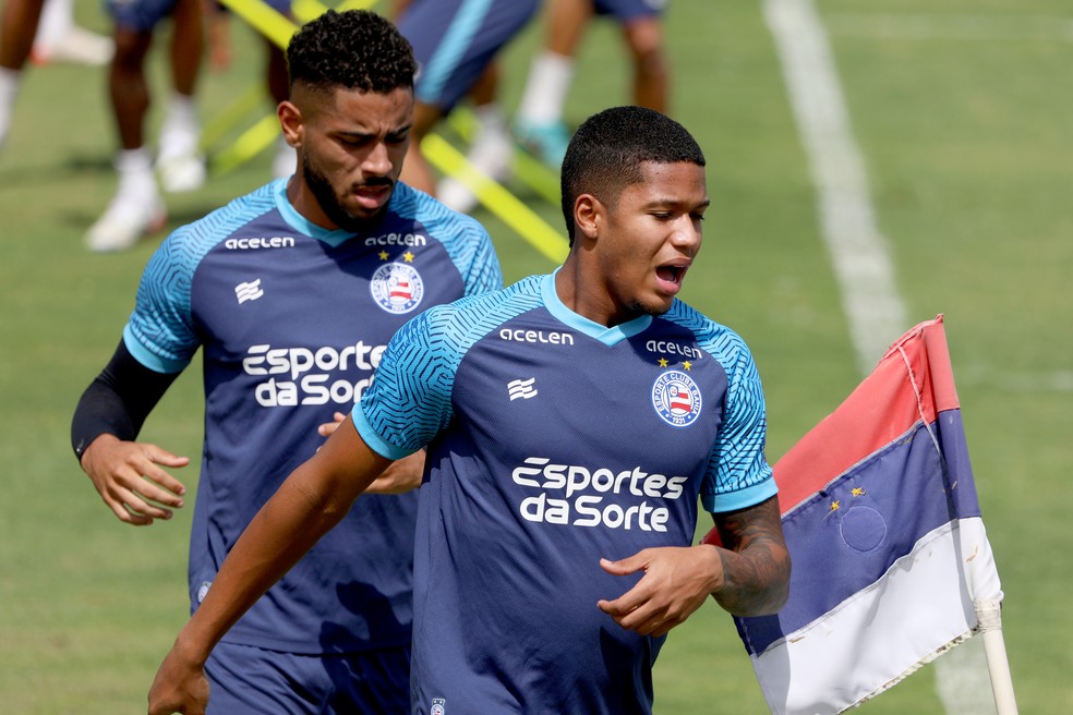 André durante treino do Bahia — Foto: Felipe Oliveira/EC Bahia