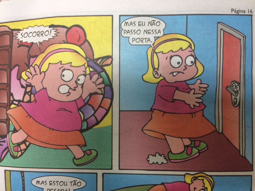 Menina diz que nÃ£o consegue passar na porta por estar gorda (Foto: ReproduÃ§Ã£o)