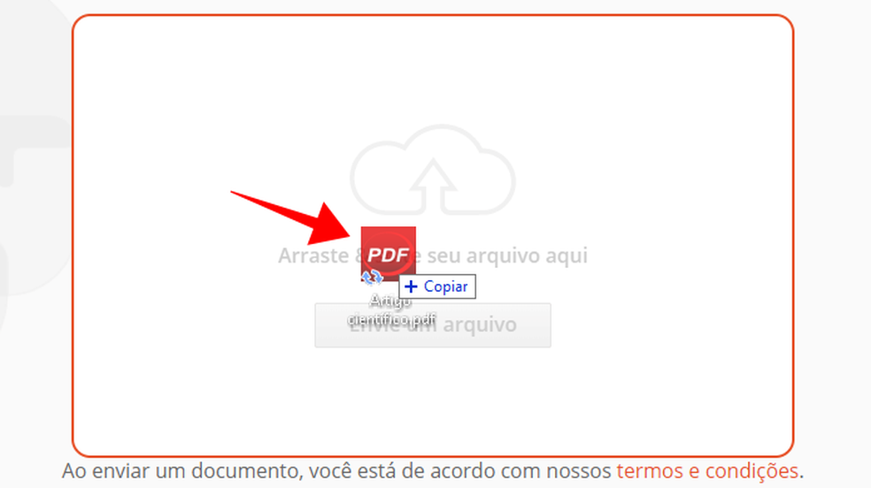 Importe um arquivo PDF, Word ou de outro formato suportado pelo Online Doc Translator — Foto: Reprodução/Paulo Alves