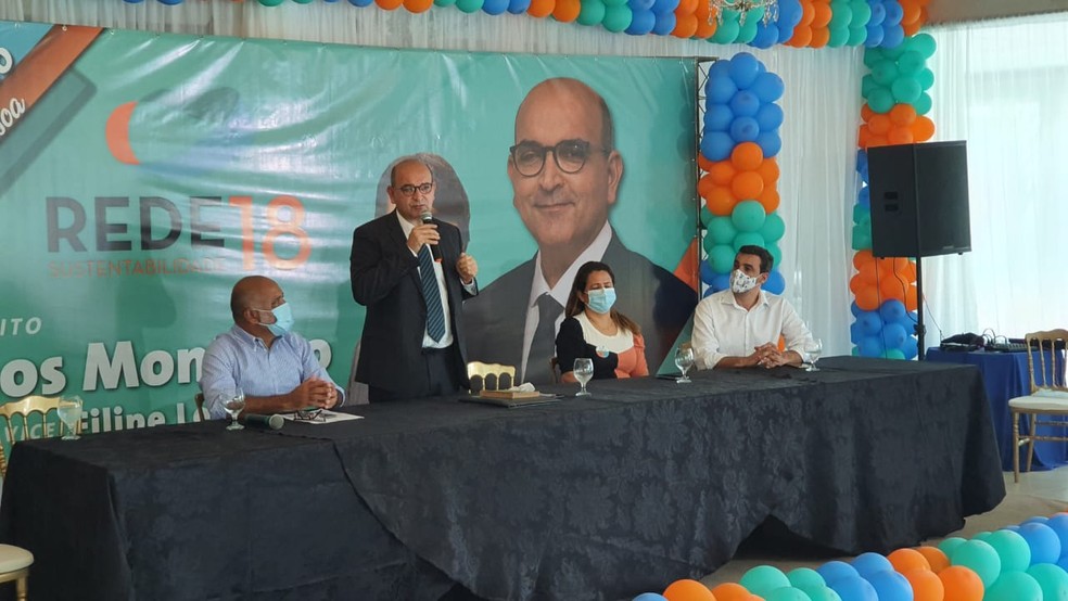 Rede oficializa a candidatura de Carlos Monteiro à Prefeitura de João Pessoa — Foto: Ítalo Di Lucena/TV Cabo Branco