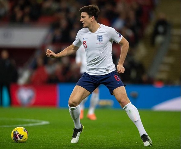 O jogador de futebol Harry Maguire em ação pela seleção da Inglaterra (Foto: Instagram)