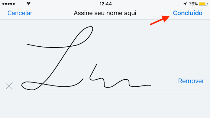 Definição de uma assinatura no Dropbox para iPhone (Foto: Reprodução/Marvin Costa)