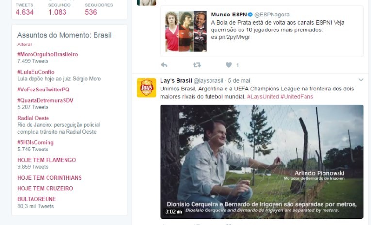 Lula e Moro disputam prevalência de comentários nas redes sociais