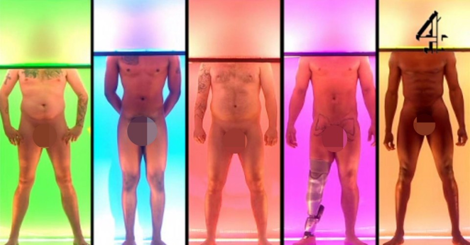 Candidatos exibem nu frontal em estúdio do Channel 4