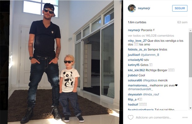 Neymar e seu filho (Foto: Reprodução Instagram)
