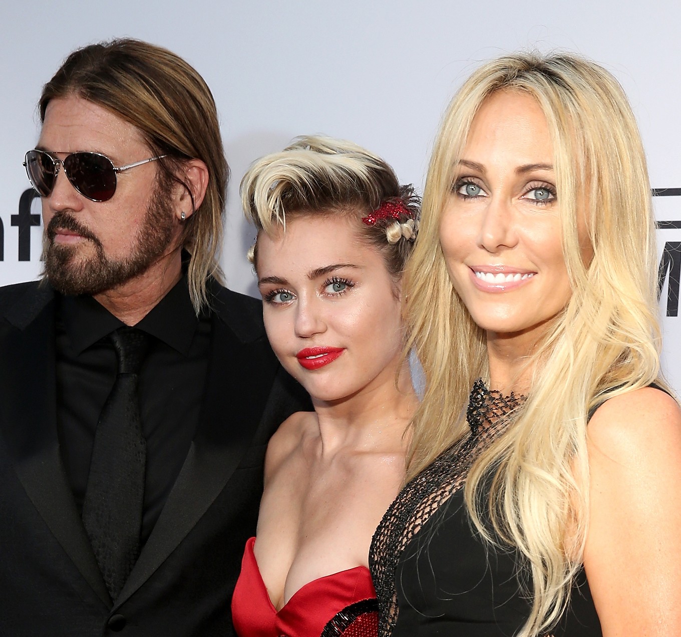 Billy Ray Cyrus, Miley Cyrus e Tish Cyrus (Foto: Getty Images)