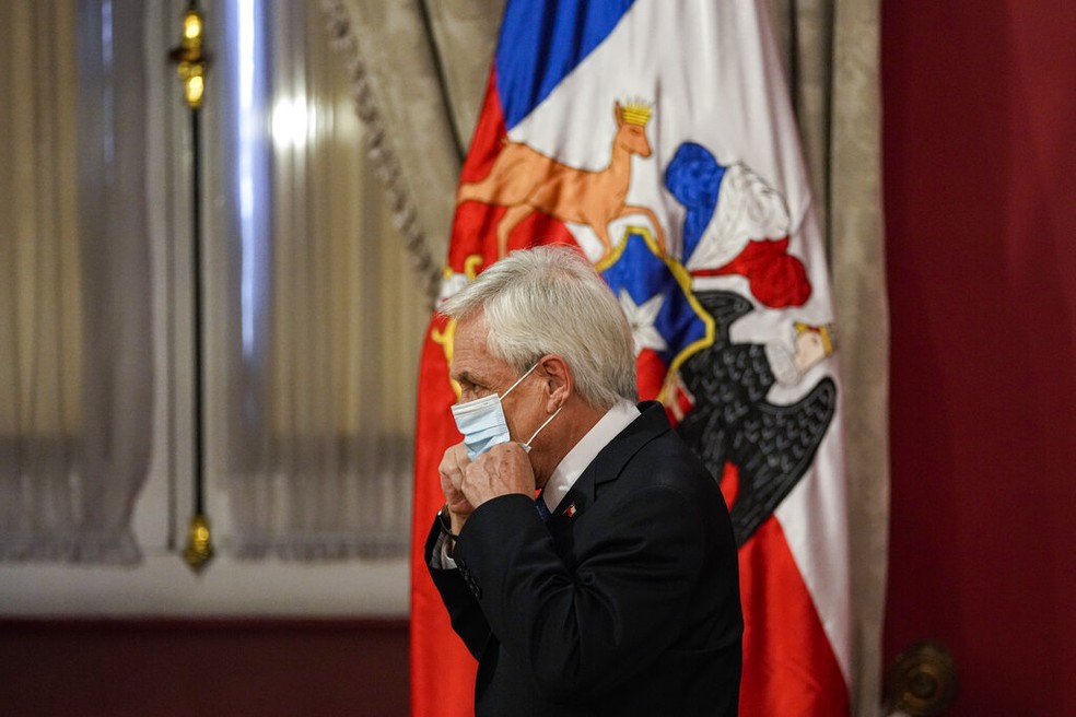 Presidente do Chile, Sebastián Piñera, em outubro de 2021 — Foto: Esteban Felix/AP Photo