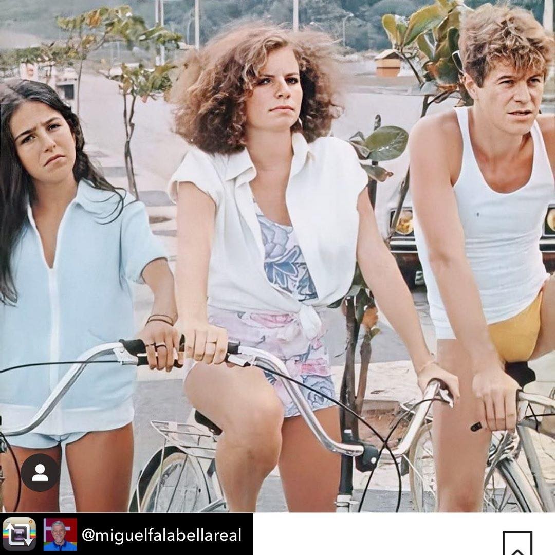 Monique Curi, Débora Bloch e Miguel Falabella na novela Sol de Verão (1983-1983) (Foto: TV Globo/Divulgação)