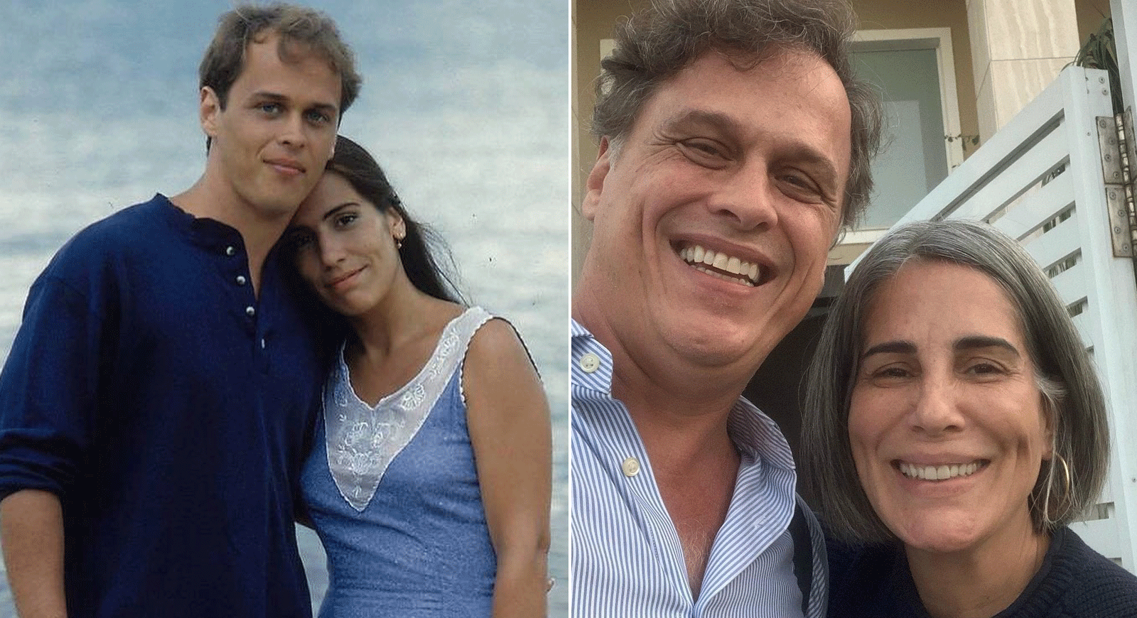Guilherme Fontes e Gloria Pires em Mulheres de Areia, 1993 (á esquerda) e nos dias de hoje (à direita)  (Foto: Reprodução/Instagram)