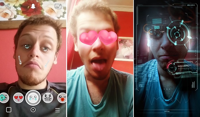 Snapchat lensens traz diferentes efeitos para usuários que são substituídos a cada 24 horas (Foto: Reprodução/Elson de Souza)
