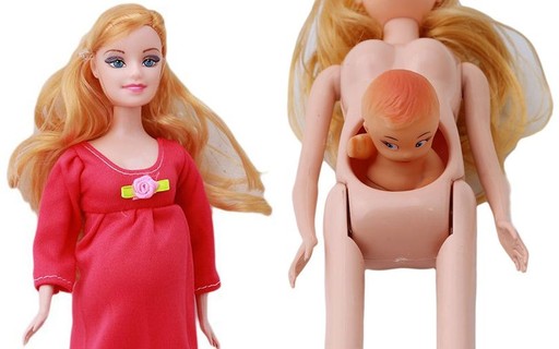 Bonecas grávidas, barrigas grandes, uma família de 6 bonecas, mulheres  grávidas dando à luz crianças, meninas brinquedo