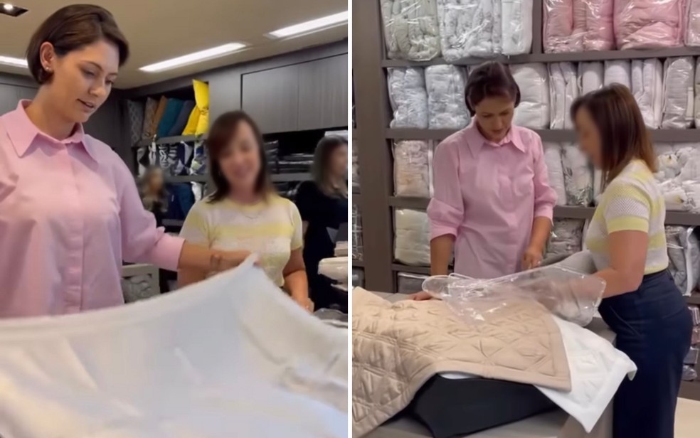 Michelle Bolsonaro posta vídeo divulgando loja de enxovais em Goiânia, Goiás — Foto: Reprodução/Perfil do Instagram de Michelle Bolsonaro