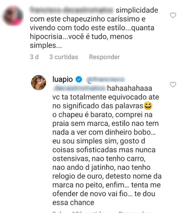 Luana Piovani rebate crítica de seguidor (Foto: Reprodução/Instagram)