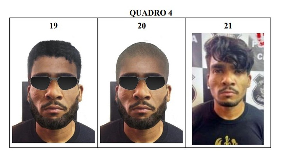 Projeções de disfarces de Lázaro Barbosa, feitas pela Polícia Civil do DF — Foto: PCDF/Divulgação
